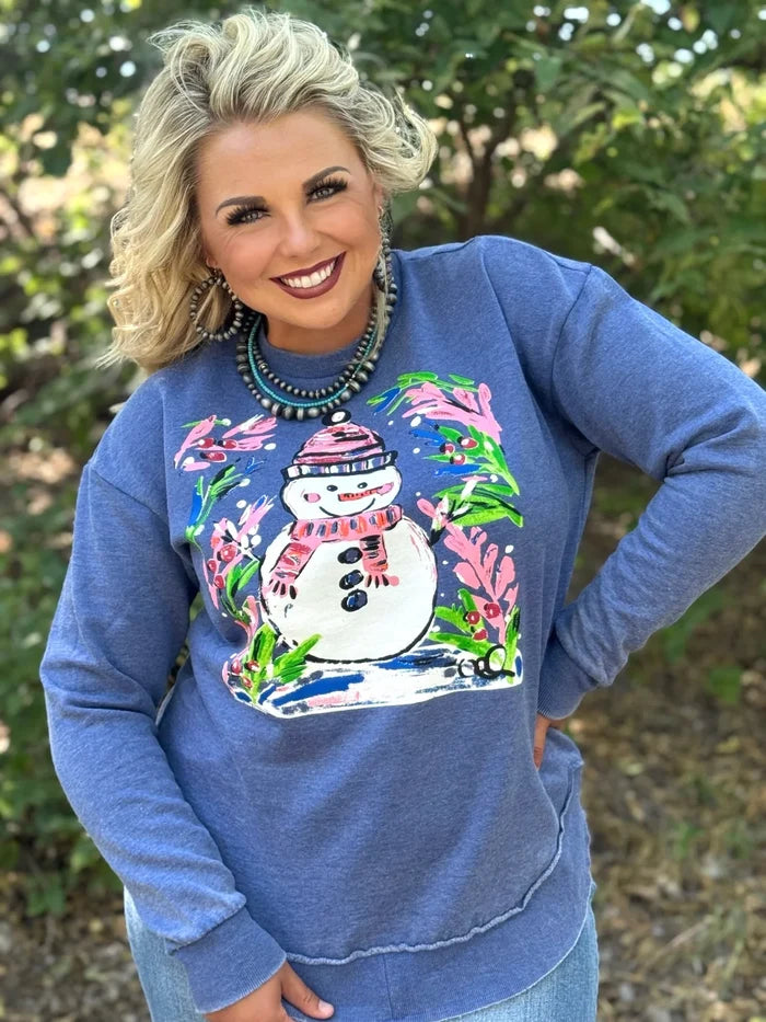 Callie Ann Stelter Snowman Poncho Sweatshirt