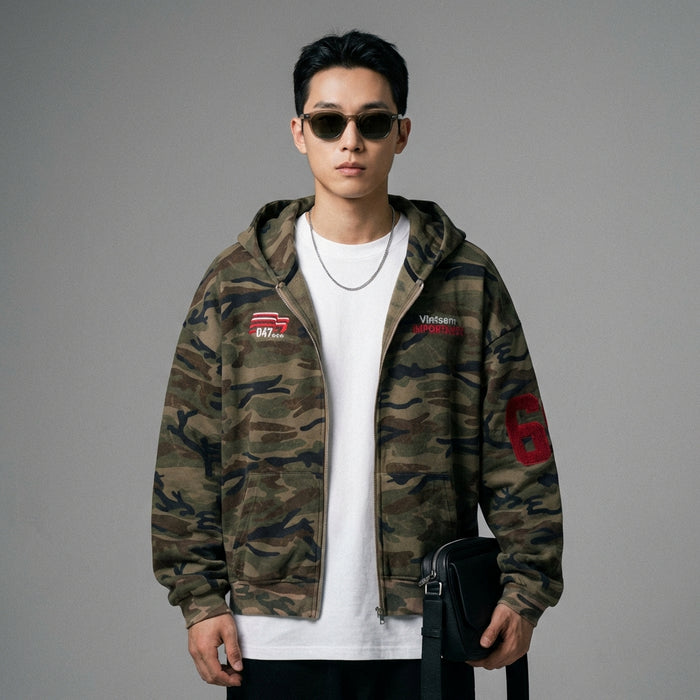 Sweat à capuche camouflage homme oversize - K-fashion - Taille M