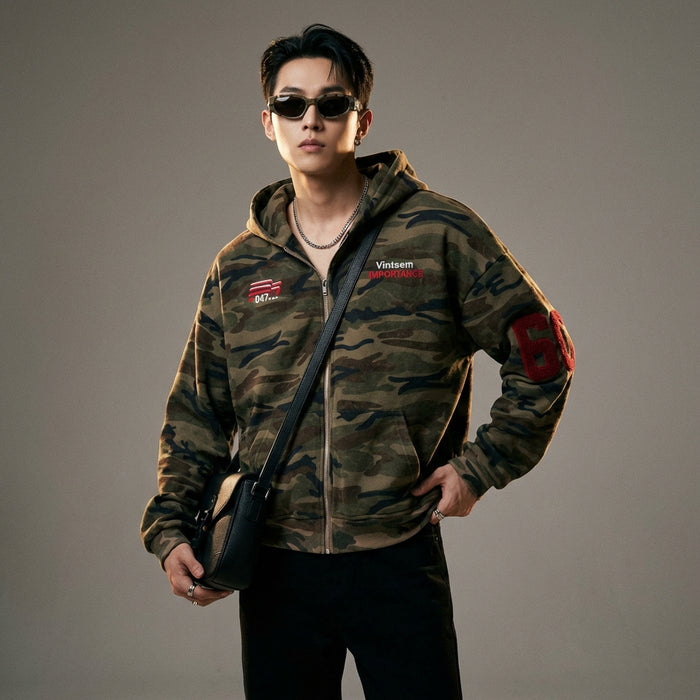 Sweat à capuche camouflage homme oversize - K-fashion - Taille M