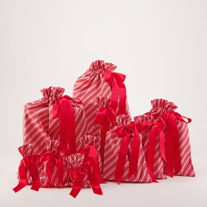 Waste Free Celebrations Set of 10 Candy Cane (Reusable Gift Bag Set)