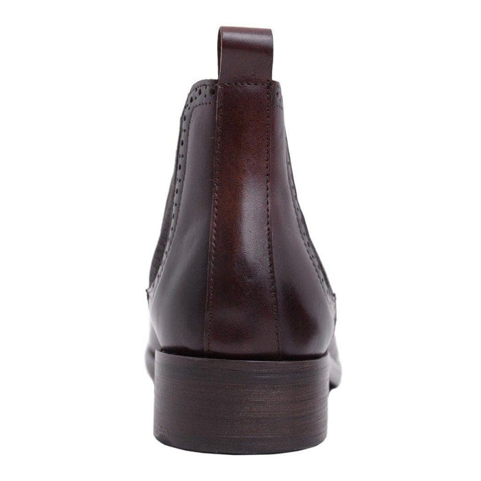Carrucci Carrucci Mens Chestnut Brown Slip-on Chelsea Leather Dress Boots