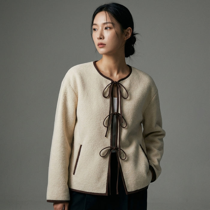 Veste en velours décontractée style K-fashion pour femme - Koreanxwear - Taille L