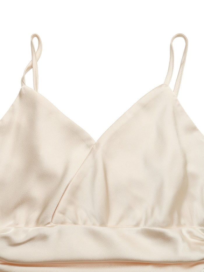 Champagne V-Neck Fitted Bodysuit