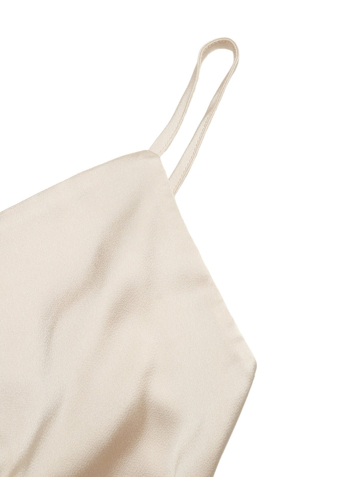 Champagne V-Neck Fitted Bodysuit