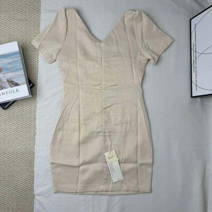 Chic Square-Neck Slim-Fit Dress for Petites