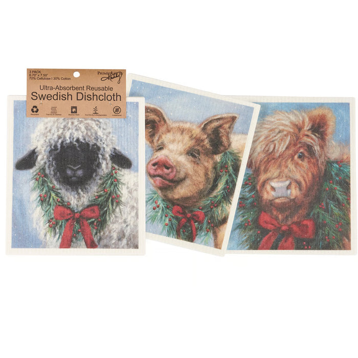 Christmas Animal Swedish Dishcloth- 3 STYLES