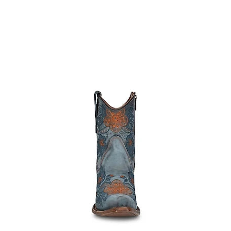 Circle G ~LD Blue Jean Floweered Embroidery Ankle Boot