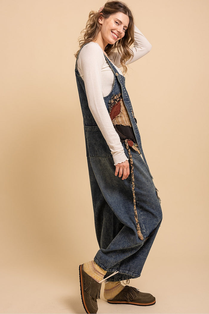 CONTRAST PATCHED CAPRI OVERALLS