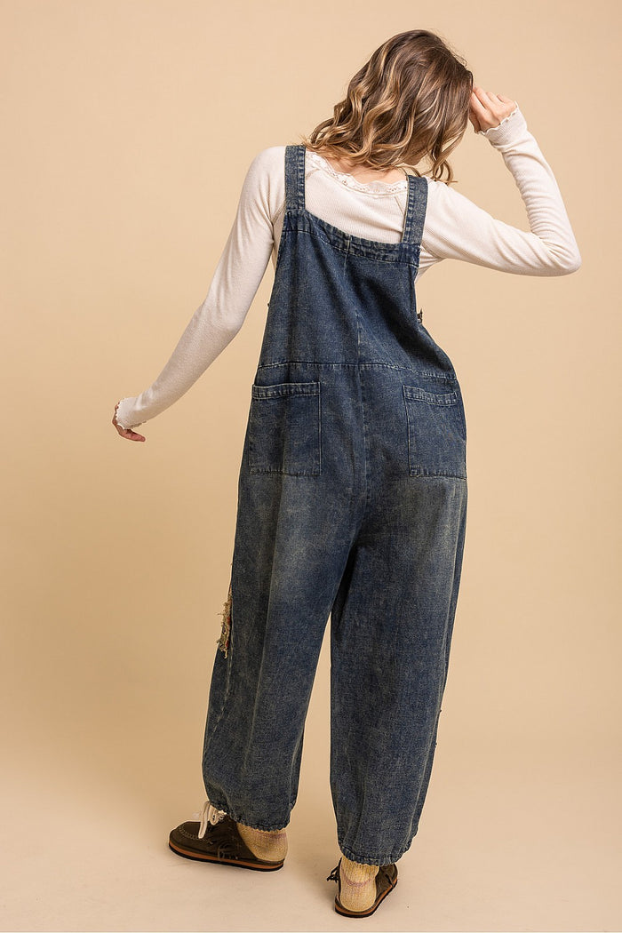 CONTRAST PATCHED CAPRI OVERALLS