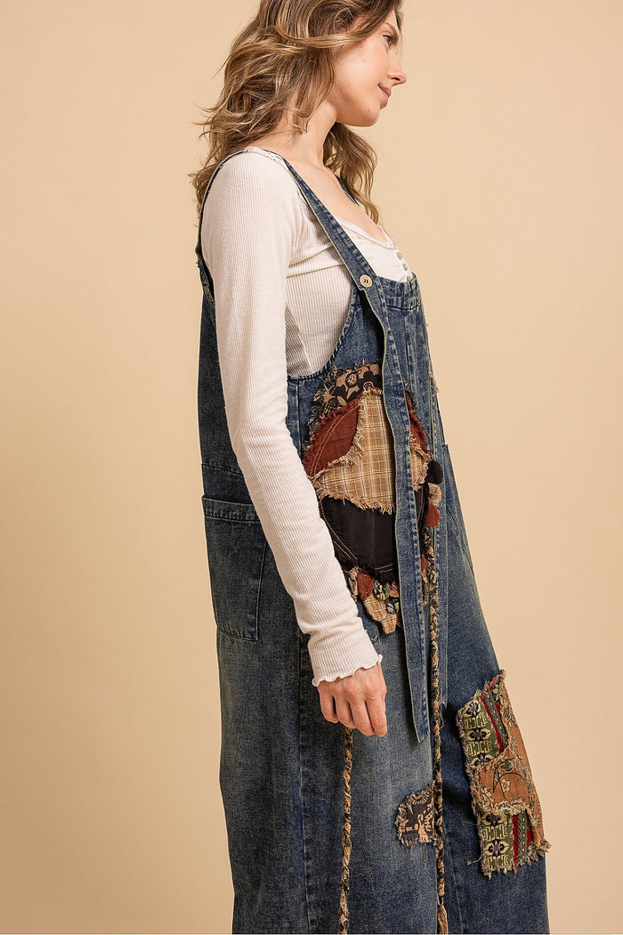 CONTRAST PATCHED CAPRI OVERALLS