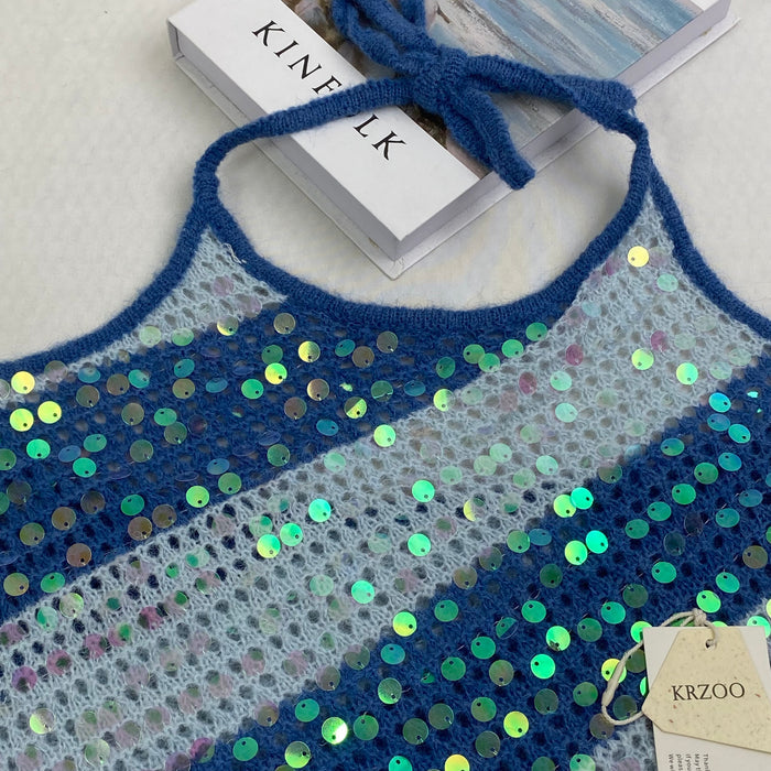 Contrasting color sequin camisole