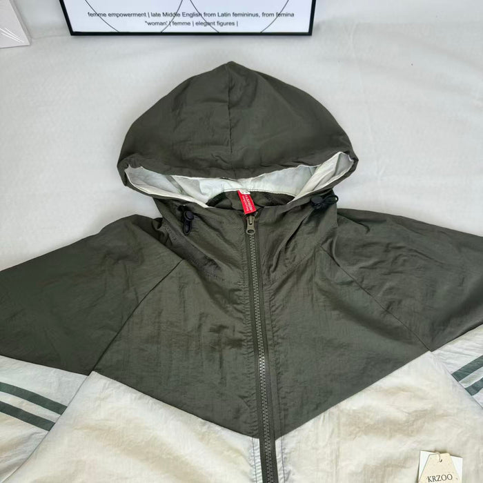 Contrasting color sun protection jacket