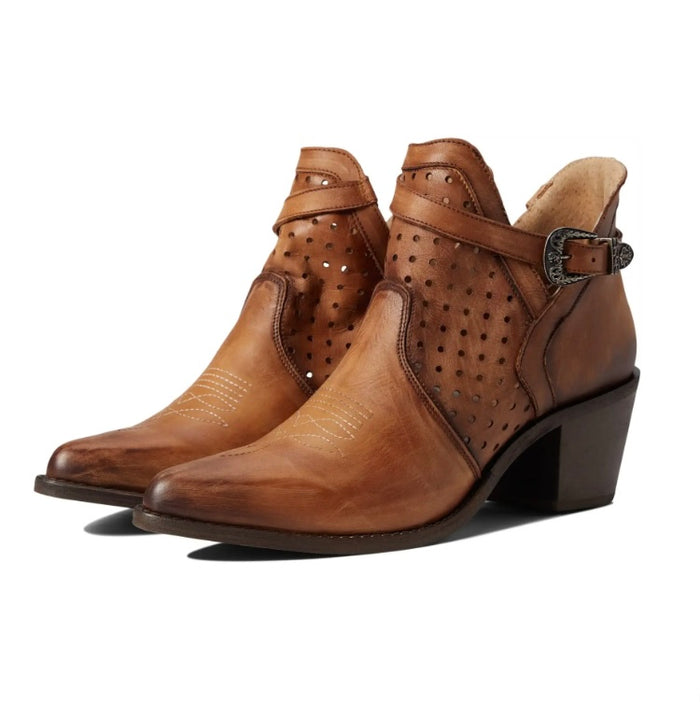 CORRAL WOMEN'S CUT OUT ANKLE STRAP WESTERN BOOTIES - POINTED TOE