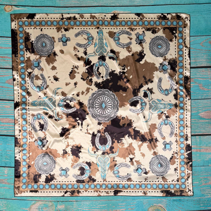 COW PRINT SILK SCARF