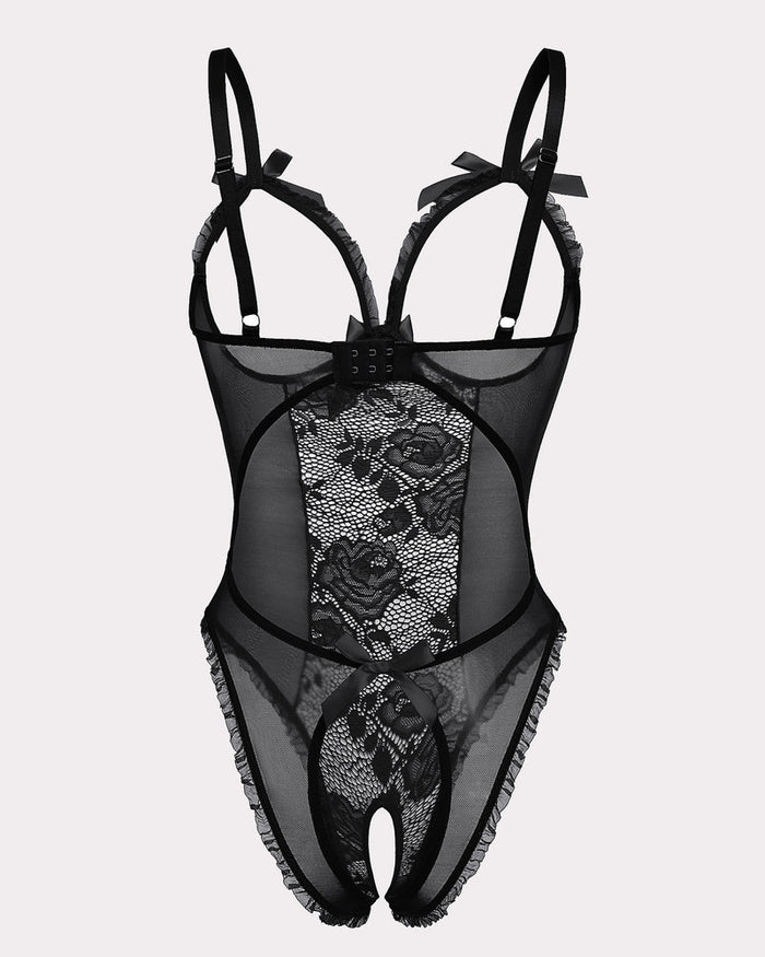 Crotchless Lace Mini Bodysuit
