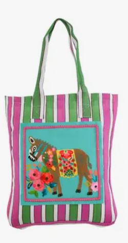 Cruel Embroidered Donkey Tote Bag