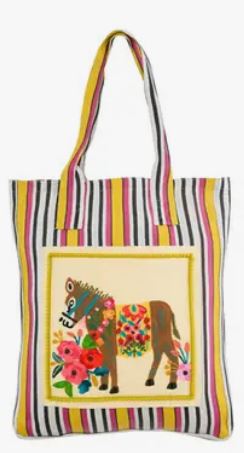 Cruel Embroidered Donkey Tote Bag