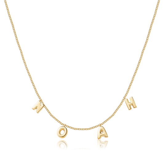 Custom Bristol Bubble Letter Name Necklace (Water Resistant)