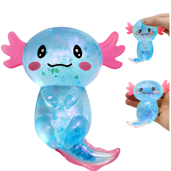 Cute Axolotl Squishy Glitter Fidget Kids Toy- Assorted
