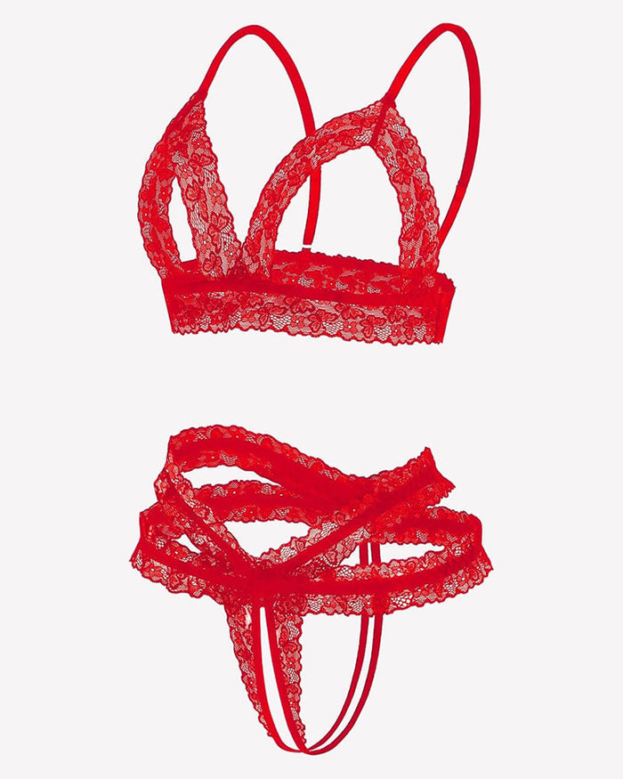Cutout Matching Wireless Bra and Panty Sets