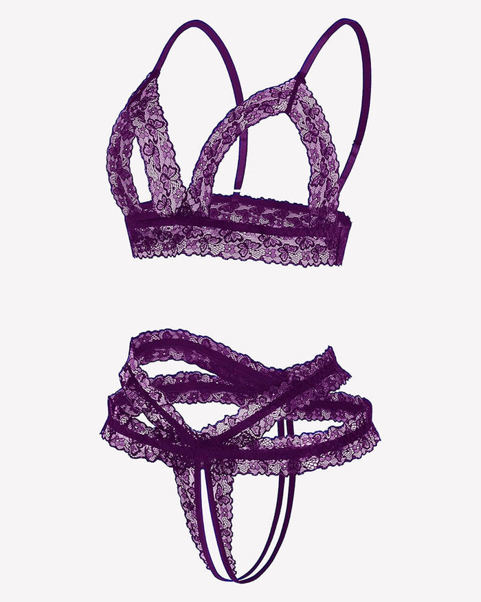 Cutout Matching Wireless Bra and Panty Sets