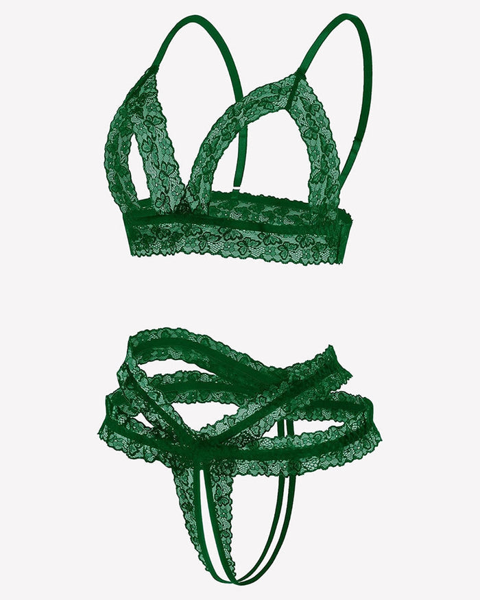 Cutout Matching Wireless Bra and Panty Sets