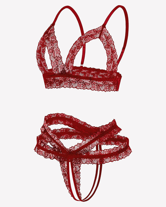 Cutout Matching Wireless Bra and Panty Sets
