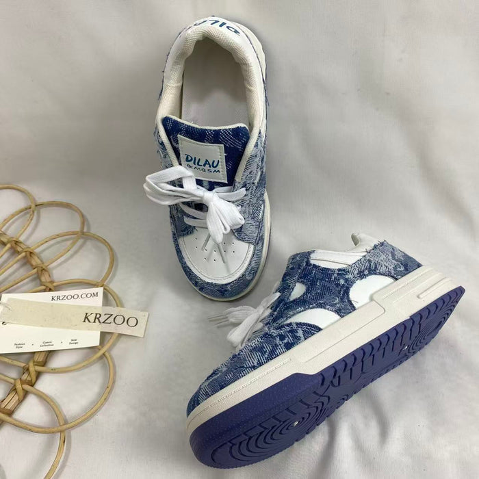 Denim Blue Height-Lncreasing Shoes