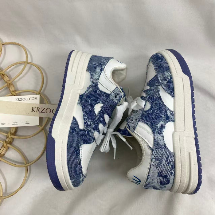 Denim Blue Height-Lncreasing Shoes