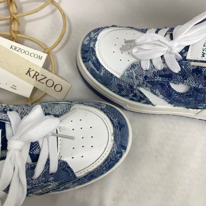 Denim Blue Height-Lncreasing Shoes