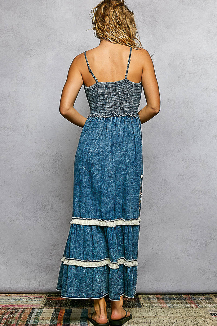 DENIM FLARED DRESS