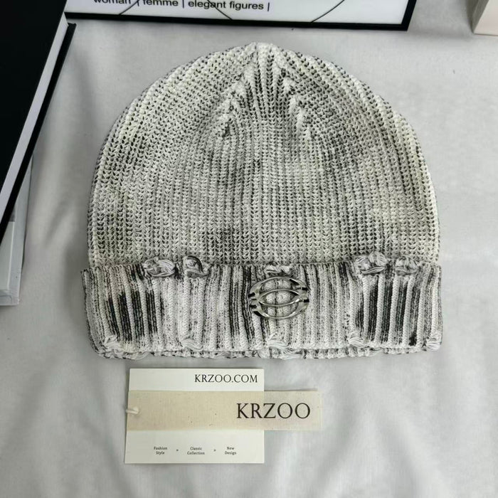 Distressed Ripped Knit Hat