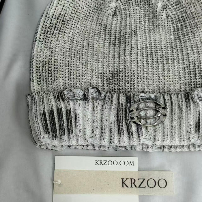 Distressed Ripped Knit Hat
