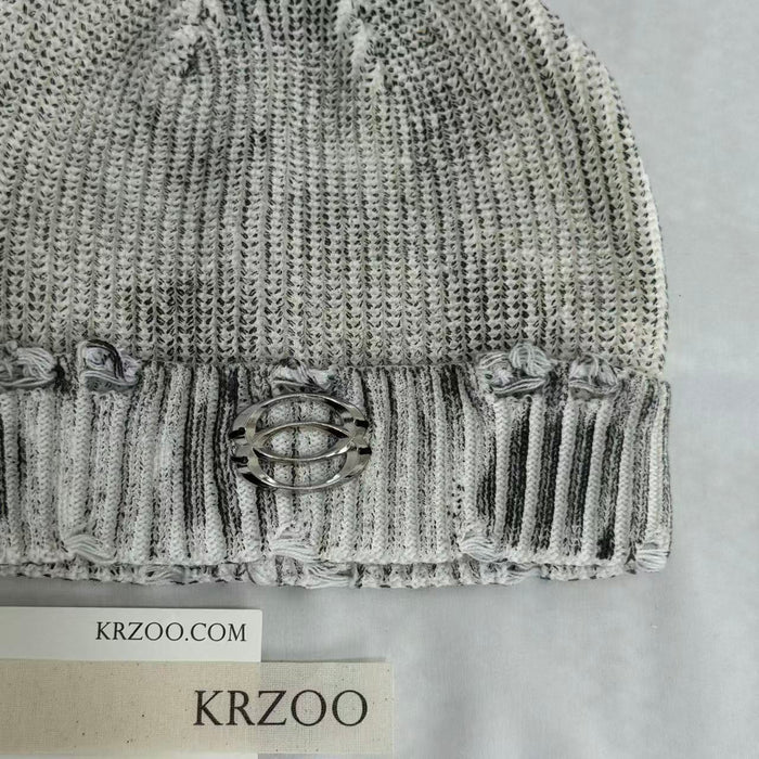 Distressed Ripped Knit Hat
