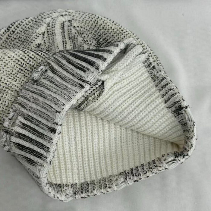 Distressed Ripped Knit Hat
