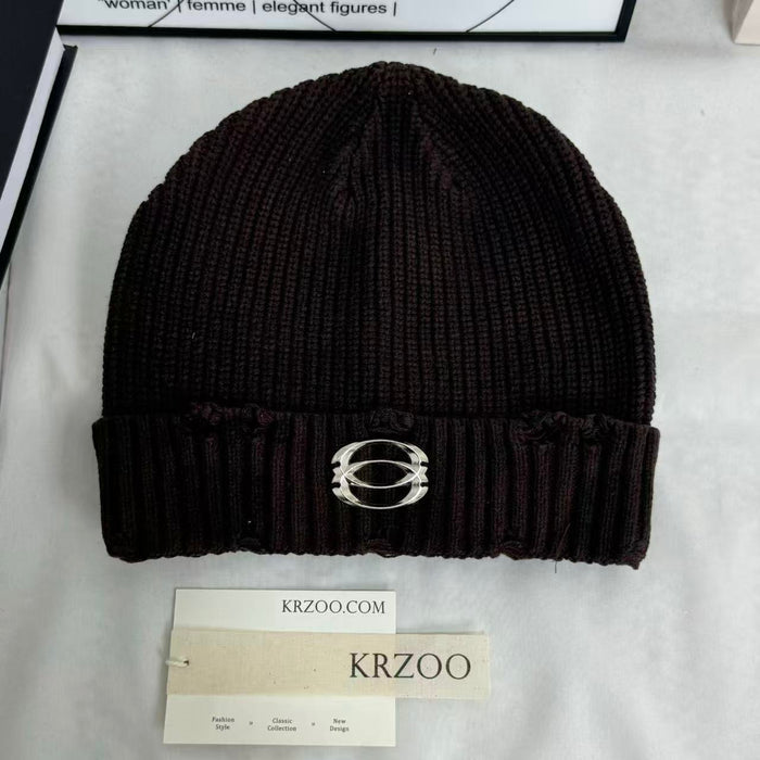 Distressed Ripped Knit Hat