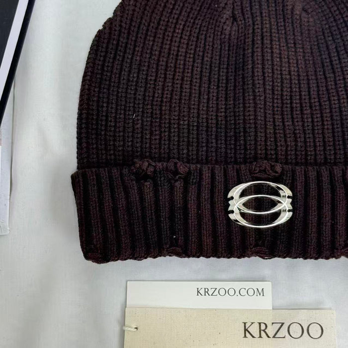 Distressed Ripped Knit Hat