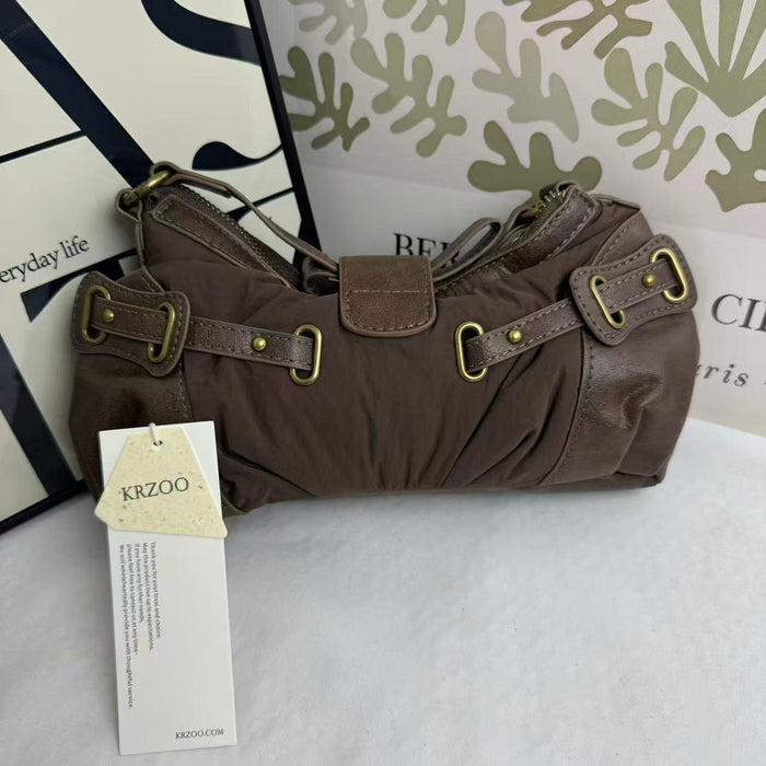 Distressed Vintage-Style Underarm Bag