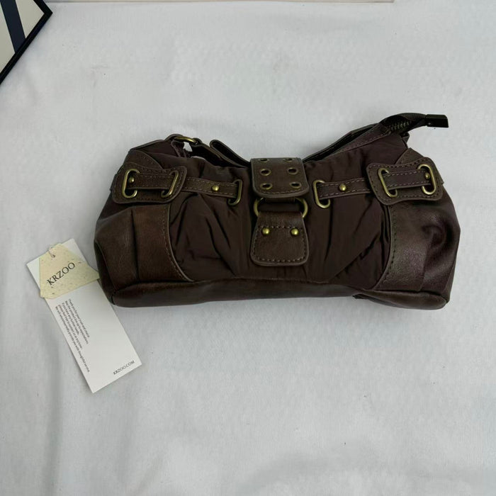 Distressed Vintage-Style Underarm Bag