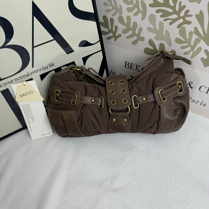 Distressed Vintage-Style Underarm Bag