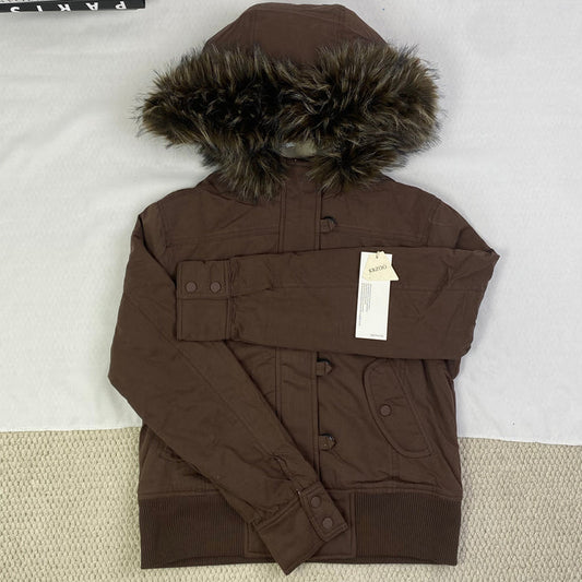 Down-lined hooded jacket short coat