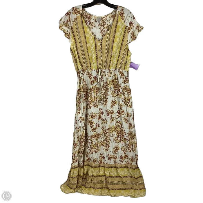 Dress Casual Maxi By Lapis In Yellow, Size: Xl