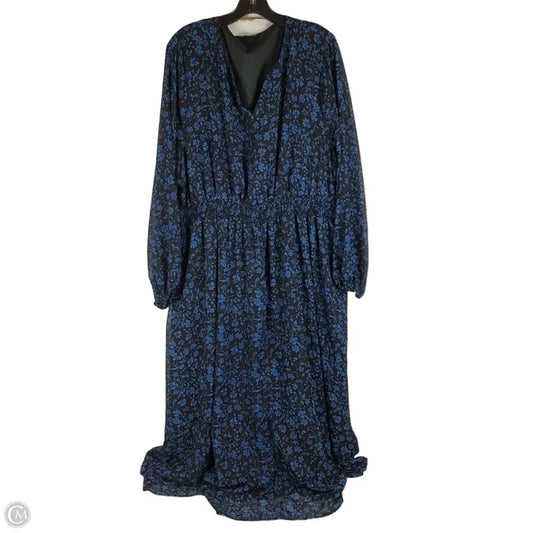 Dress Casual Midi By Clothes Mentor In Black & Blue, Size: 22/24