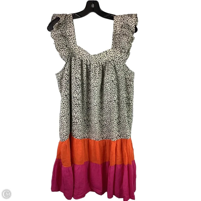 Dress Casual Short By Oddi In Orange & Pink, Size: L