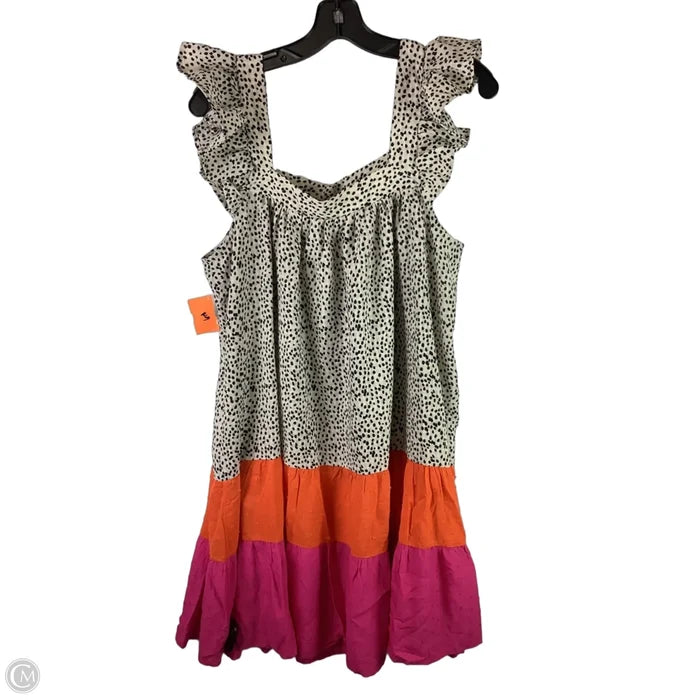 Dress Casual Short By Oddi In Orange & Pink, Size: L