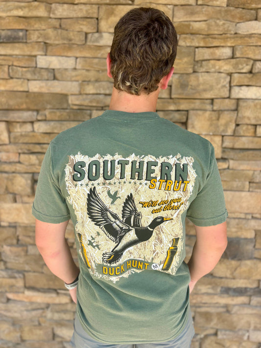 Duck Hunt Label T-Shirt | Moss