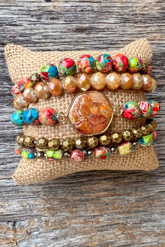 Dylan Designs - Janet Bracelet Stack Orange