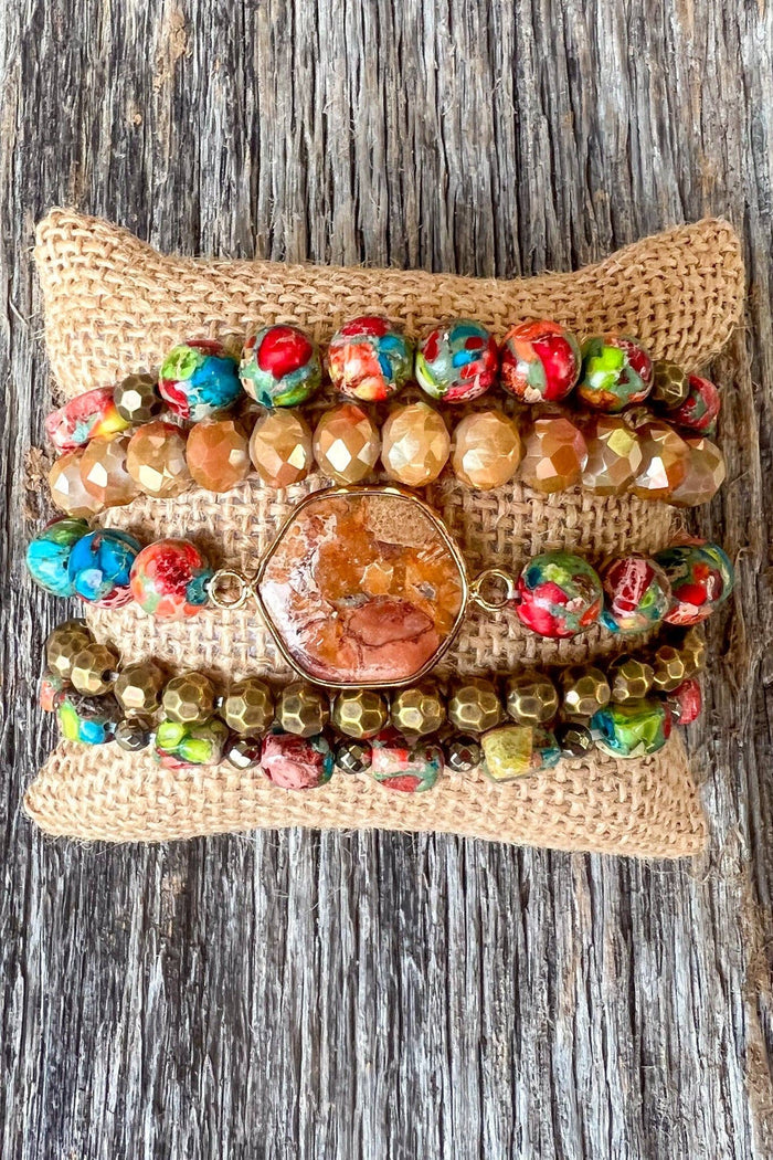 Dylan Designs - Janet Bracelet Stack Orange