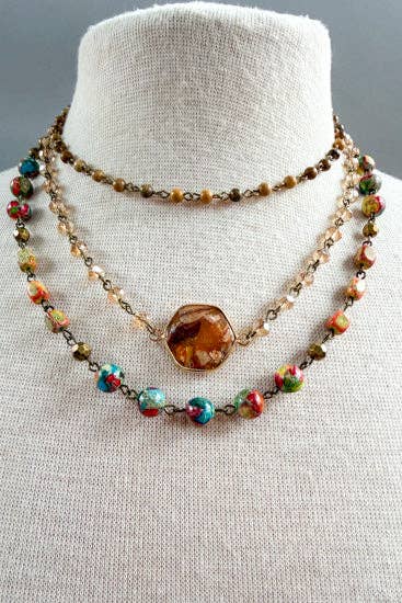Dylan Designs - Janet Short Necklace-Orange