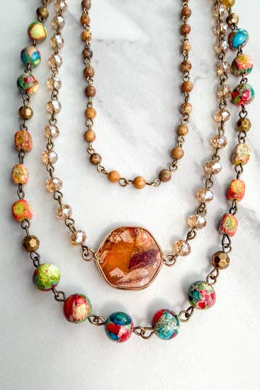Dylan Designs - Janet Short Necklace-Orange